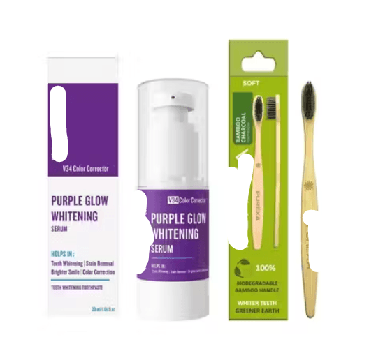 Teeth Whitening Toothpaste with Bamboo Brush