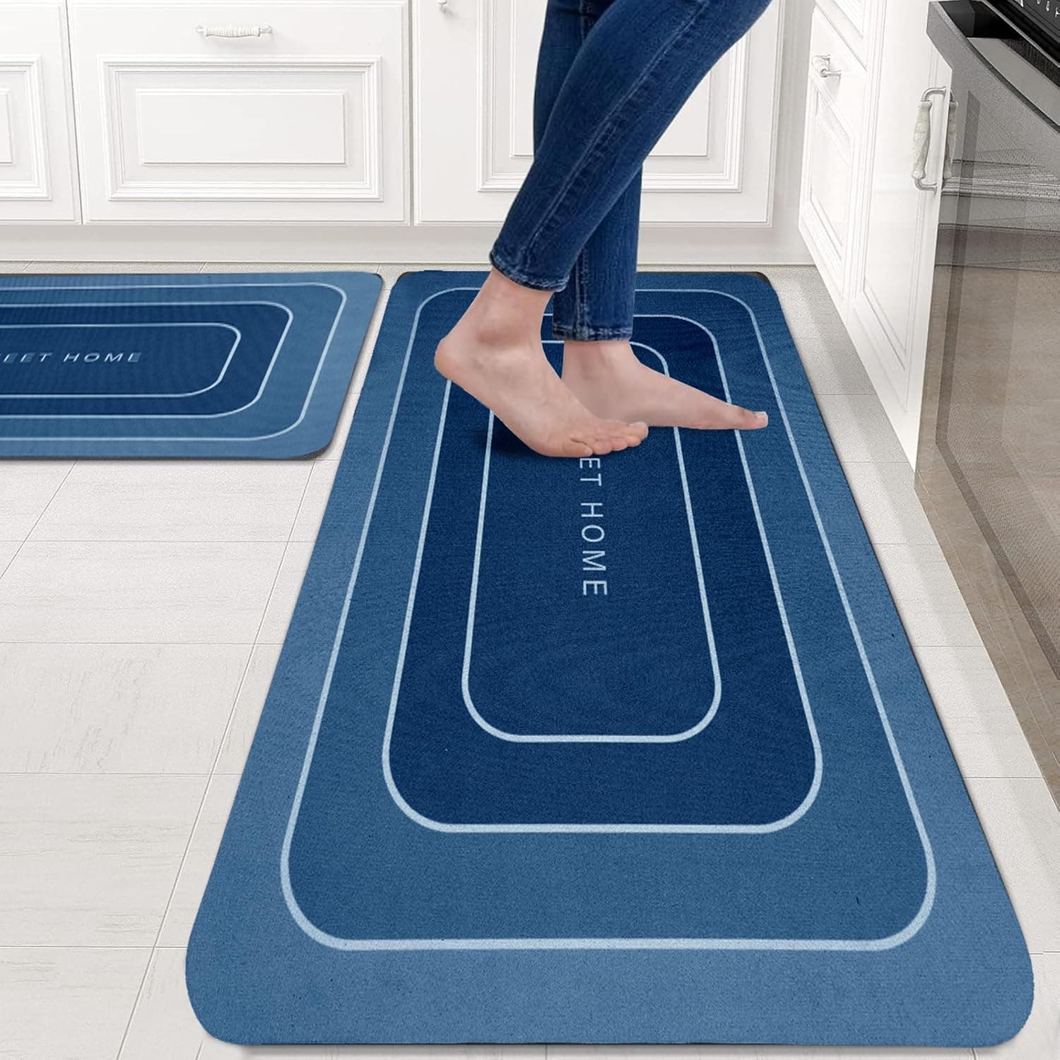 Kitchen And Bath Mat Pack of 2 Blue gallery image