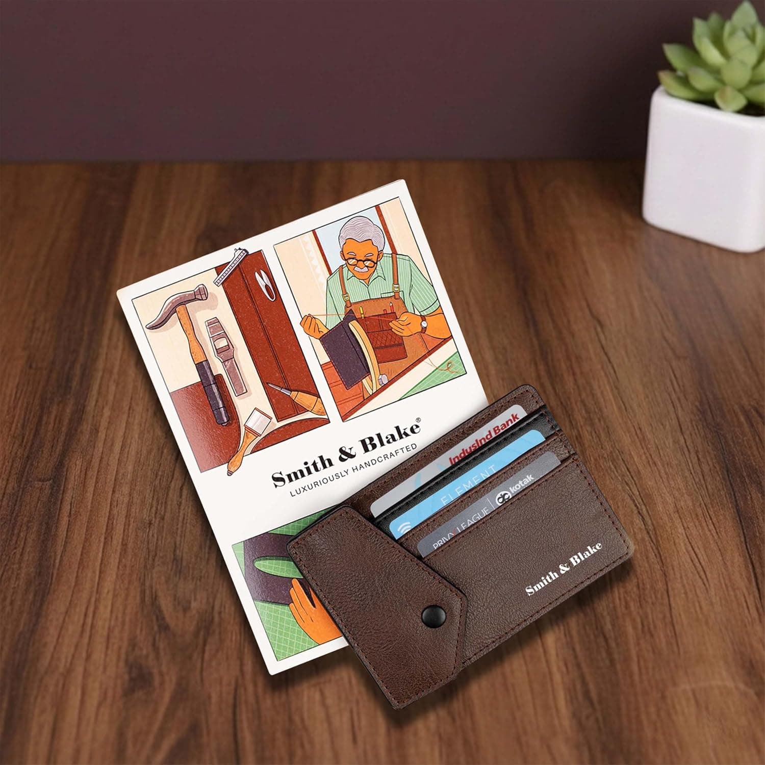 Credit Card Holder Wallet Brown